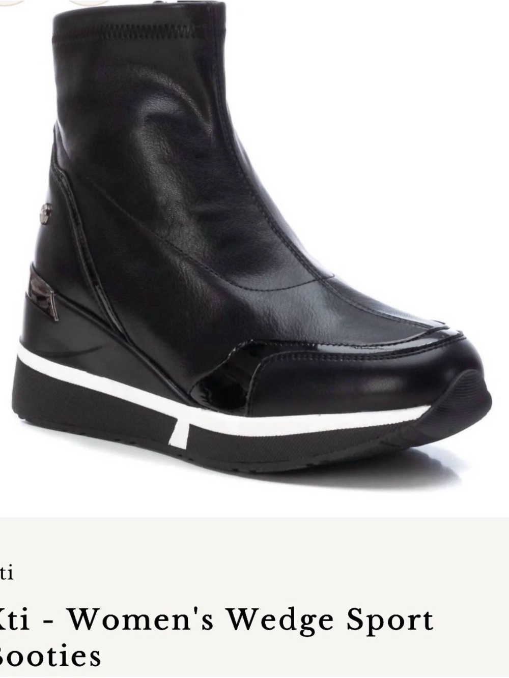 Women's Black Wedge Sport Bootie - Sleek Athletic Wedge